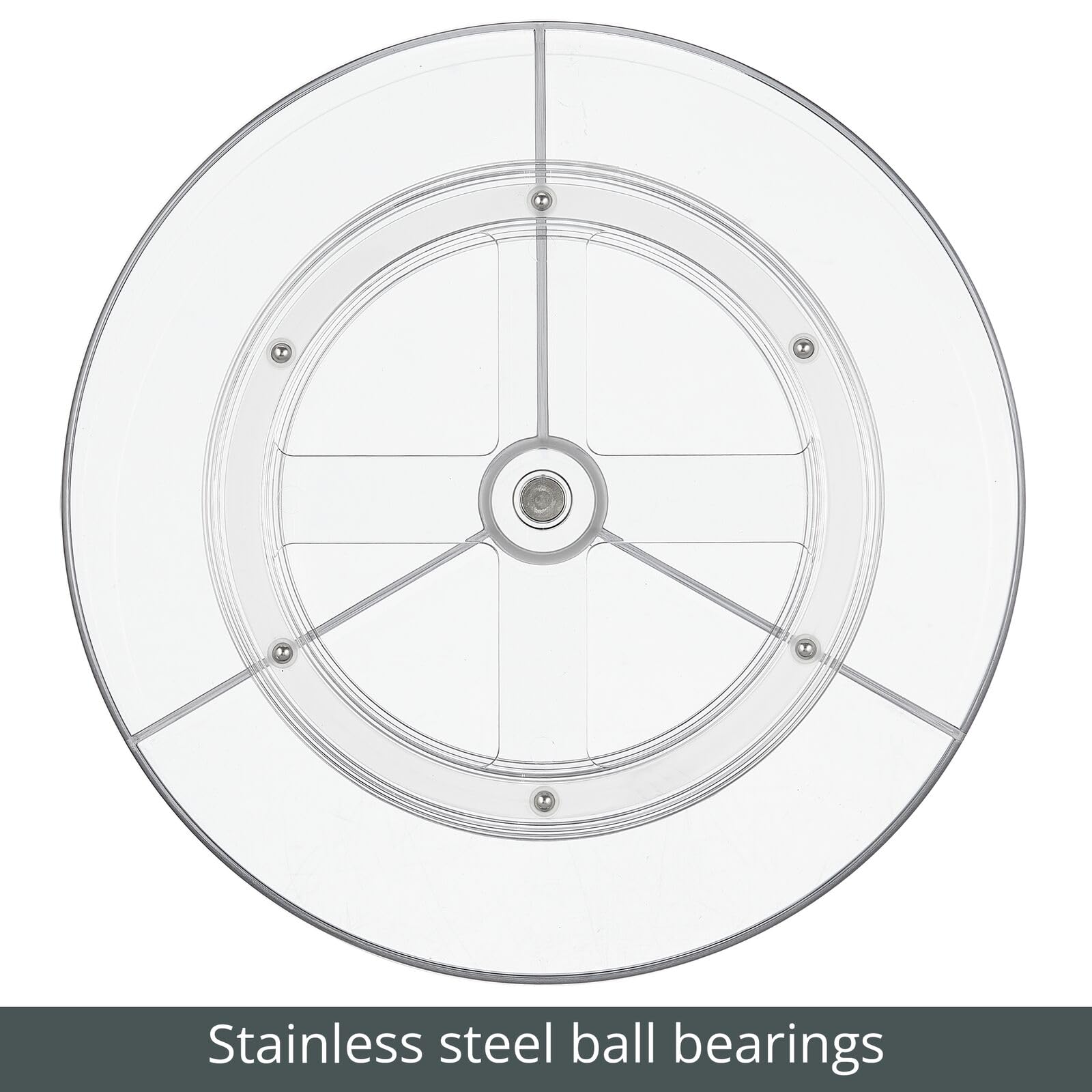 Mdesign Lazy Susan Turntable Divided Spinner For Kitchen/Bathroom, Pantry, Fridge, Cupboards Organizing, Fully Rotating Organize